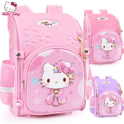 HELLO KITTY Elementary School Schoolbag for Girls 1-3 Grade 2 and 3 Girls Backpack for Backbone Protection and Weight Reduction