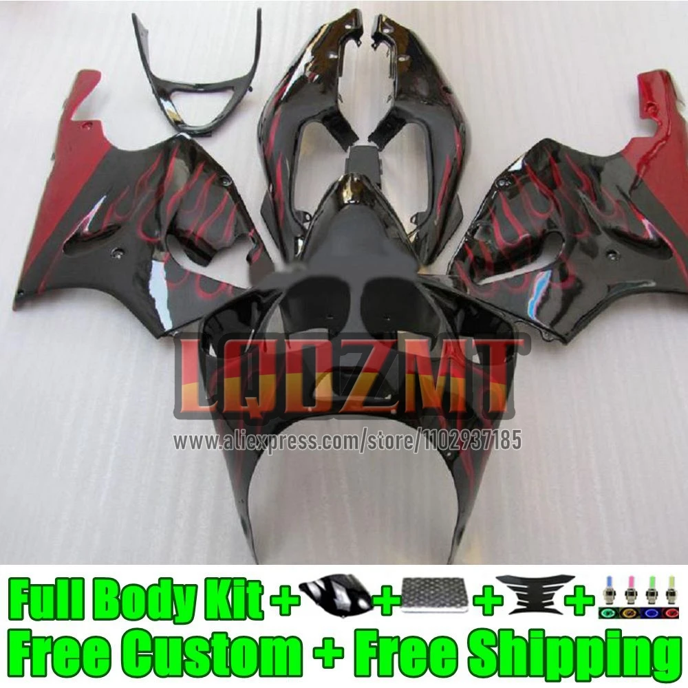 ZX-7R For KAWASAKI NINJA ZX750 ZX 7R 7 R 44No.18 red flames ZX7R 1996 1997 1998 1999 2000 2001 2002 2003 ZX-750 96 03 Fairing