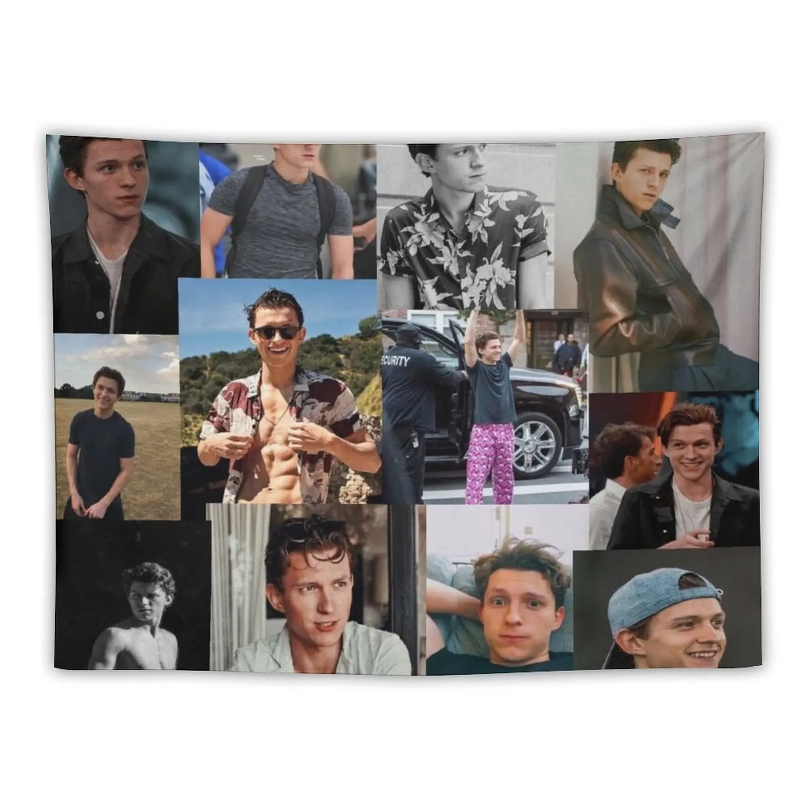 

Tom Holland collage Tapestry Funny Cute Decor Cute Room Decor Tapestry