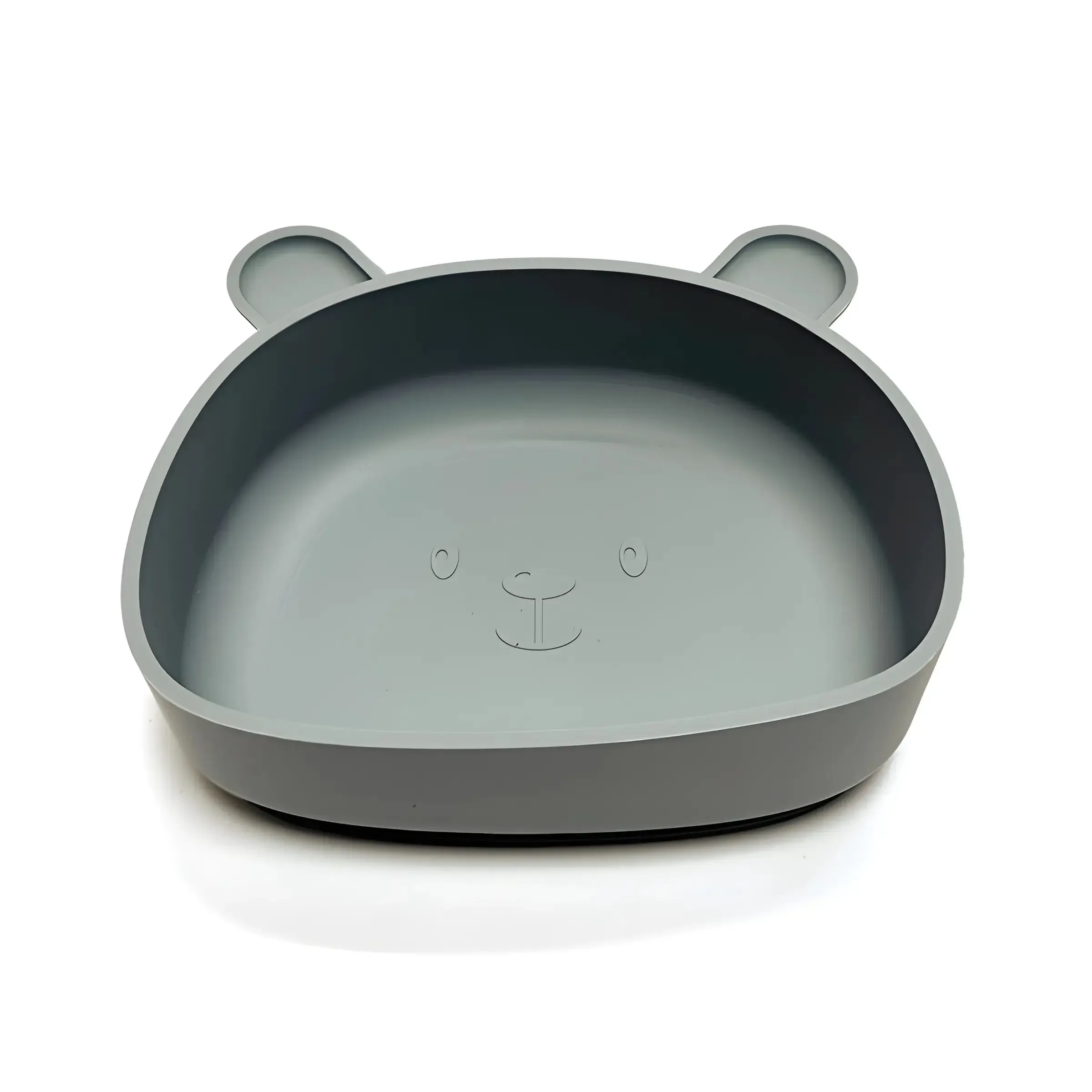 Children\'s silicone dinner plate baby auxiliary bowl suction cup bear cartoon dinner plate fall-proof anti-scald tableware