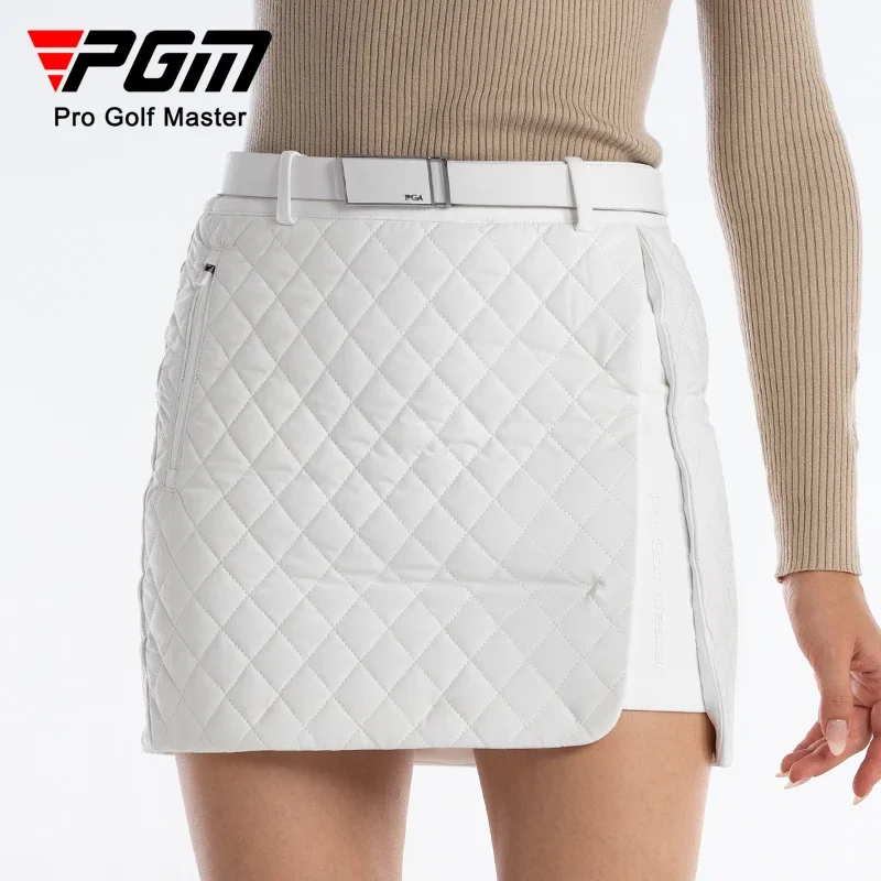 PGM Winter Women Golf Short Skirt Ladies Padded Cotton Pantskirts Women Keep Warm Pencil Skort Spilt Plaid Casual Golf Culottes