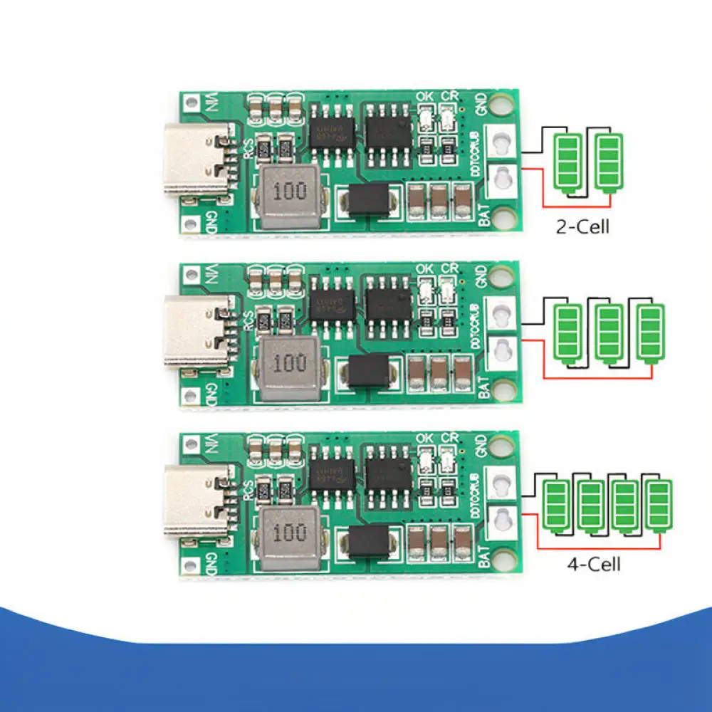 Compact Type C Boost Charging Board For Yuanlitai 2S 3S 4S LiPo Battery Power Module Electronics Project Accessories