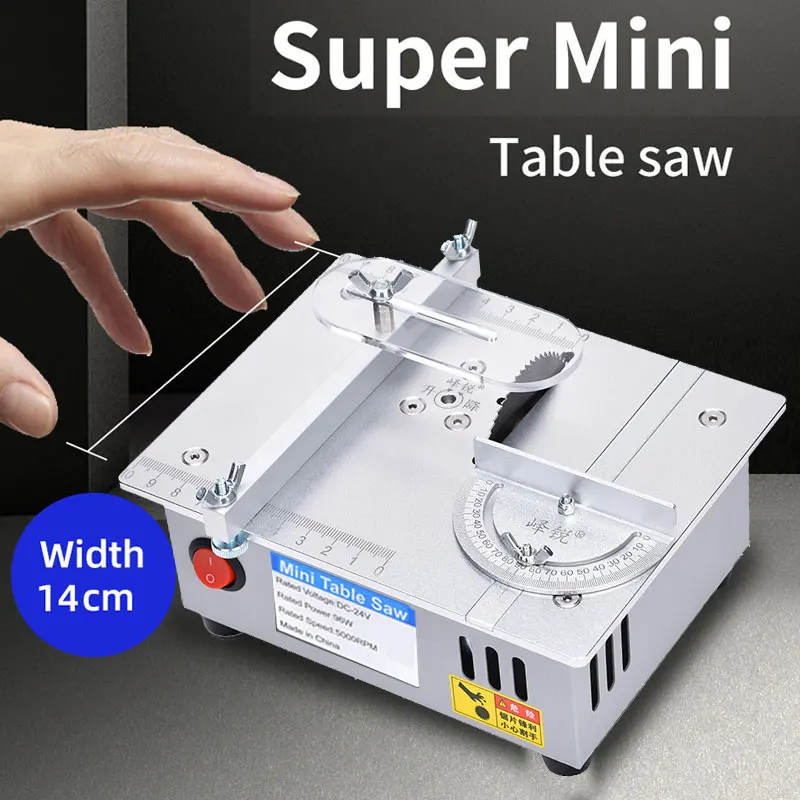 Mini Table Saw with 15mm Lift Function for Wood PCB Board Cutting, Home DIY Cut,micro Electric Saw Table for Craft Cut