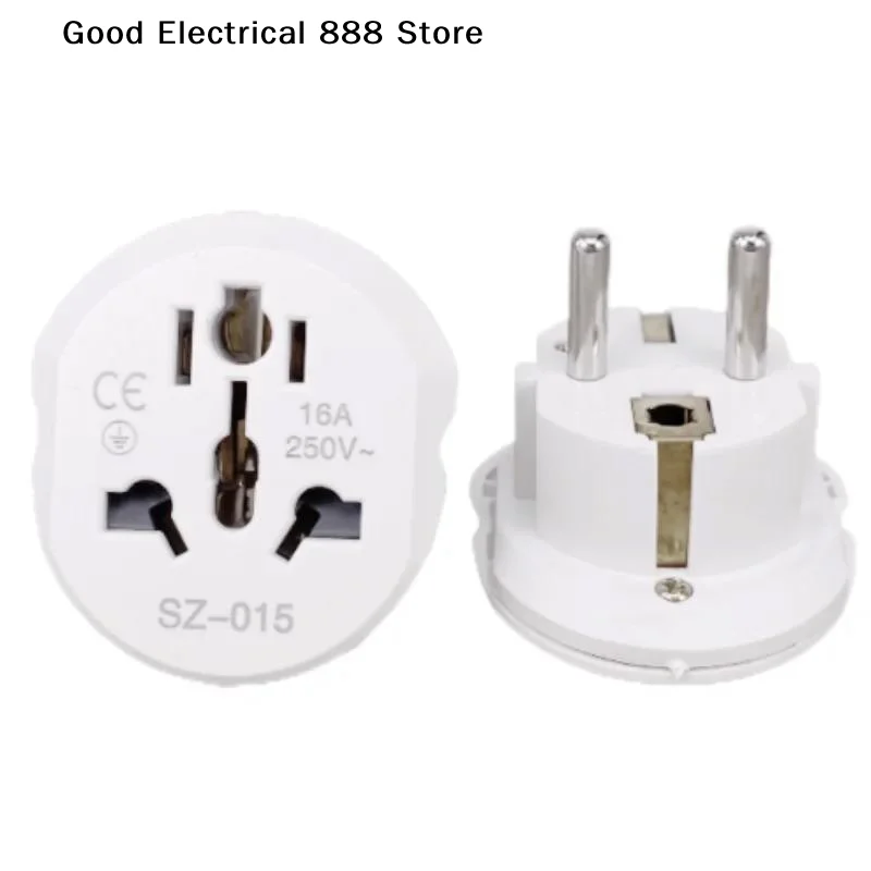【G】Universal Travel Adapter Converter 16A 250V Korea EU Plug Round Socket High Quality Wall Socket For AU US UK CN To EU KR