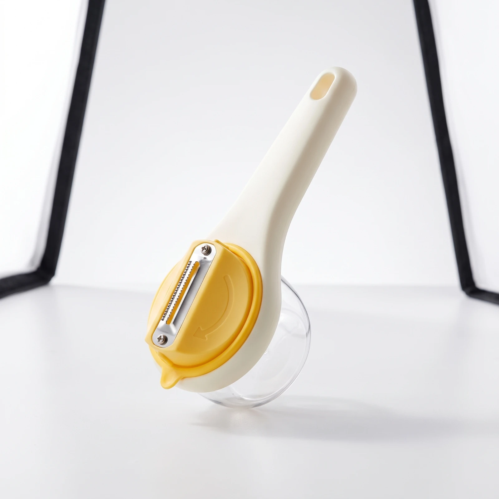 Vegetable Peeler with Collection Cup Stainless Steel Handheld Vegetable Peeler with Container Rust-Resistant Compact