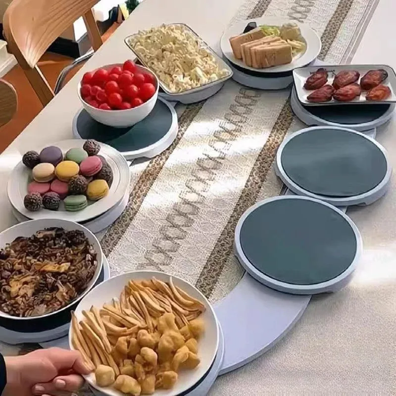 

Длинный стол, теплоизоляционная нескользящая обеденная тарелка, настольная ручная вращающаяся настольная круглая утолщенная тарелка, портативный круглый стол