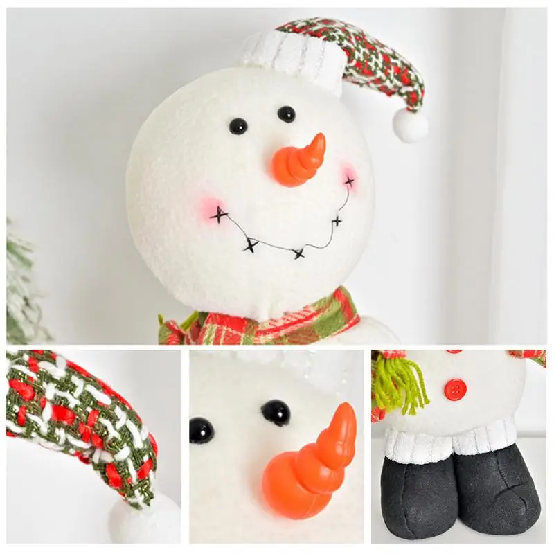 Stuffed Snowman Christmas Cartoon Plush Toy Snowman Soft Huggable Stuffed Animal Cute Plush Toy For Toddler Boys And Girls