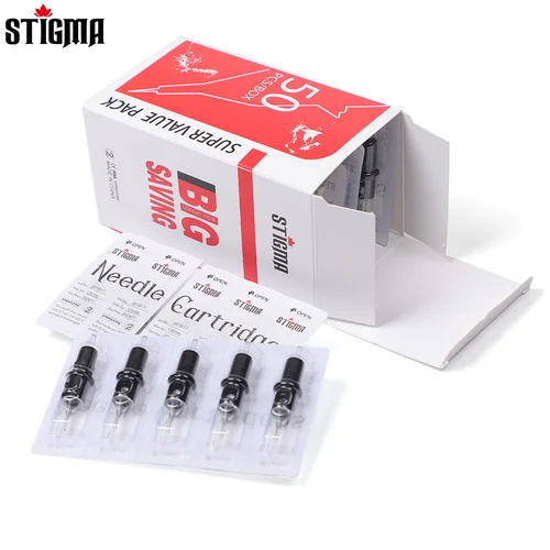 STIGMA 50 Uds cartuchos de tatuaje agujas Boutique cartuchos seguros desechables de revolución estéril para máquinas de tatuajes maquillaje corporal