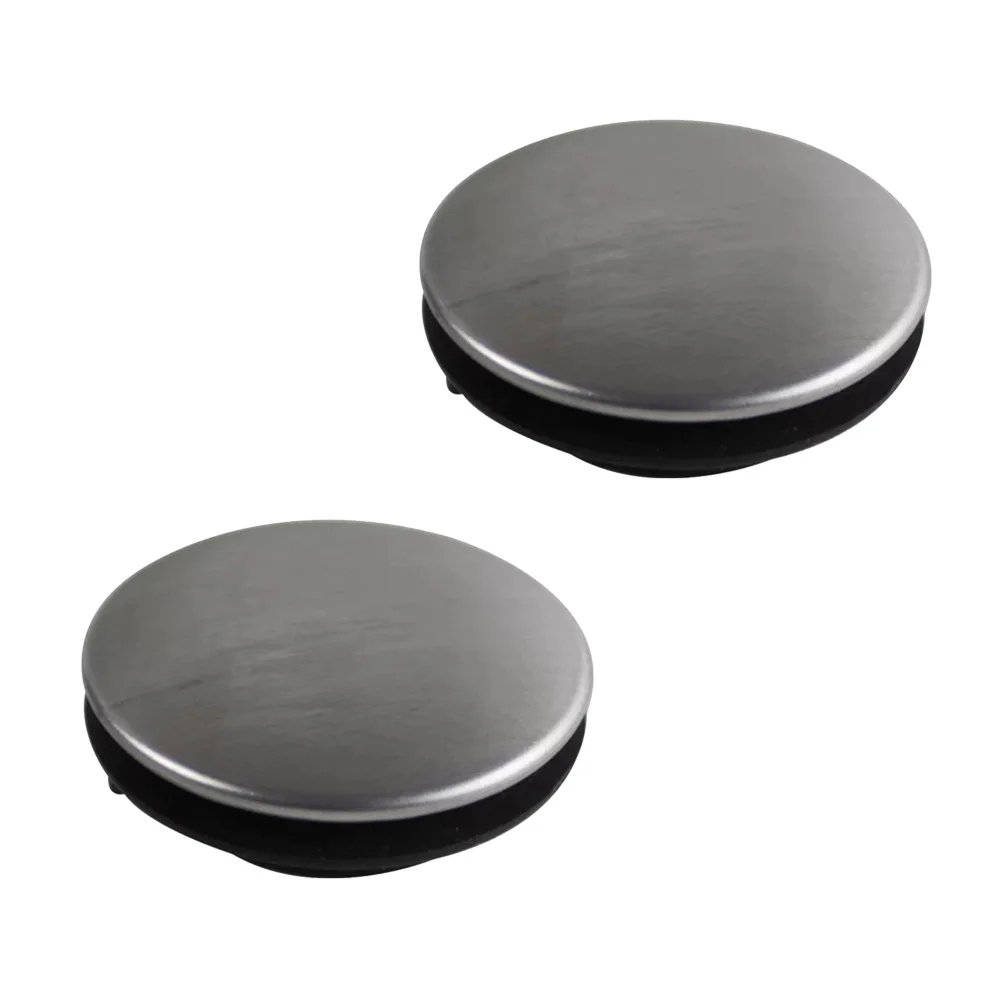 2pcs Stainless Steel Kitchen Sink Tap Hole Cover Short Nut Kitchen Faucet Hole Dispenser Cover (Installing Hole for 31-40mm)