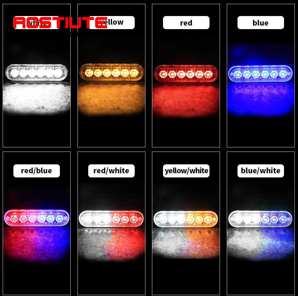 1PCS 12-24V Car Police Strobe Light Led Warning Flashing Light Strobo Automotivo Grille Emergency Lamp for Truck Motorcycle ATV