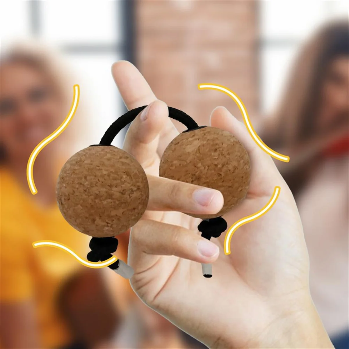 High-end Shaker 2 Pairs Cork Kashaka Shaker Asalato Ball Instrument Percussion Instrument Classical African Balls for Music