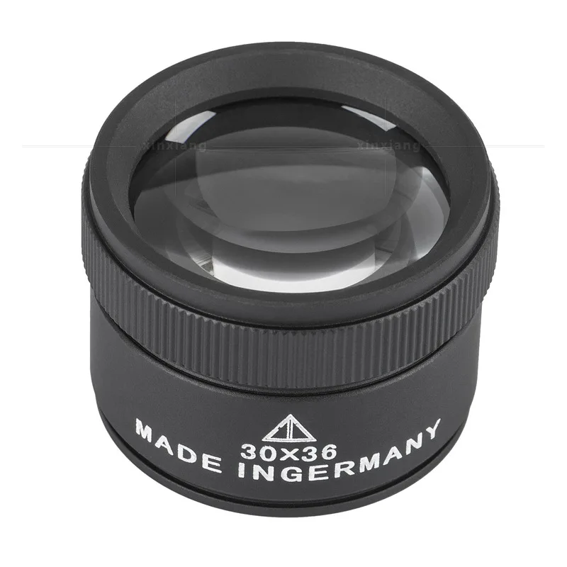 Premium Handheld Lightweight 30mmx 36mm Measuring Magnifier Magnifying Glass Lens Loop Microscope For Coins Stamps Jewelry Lupe