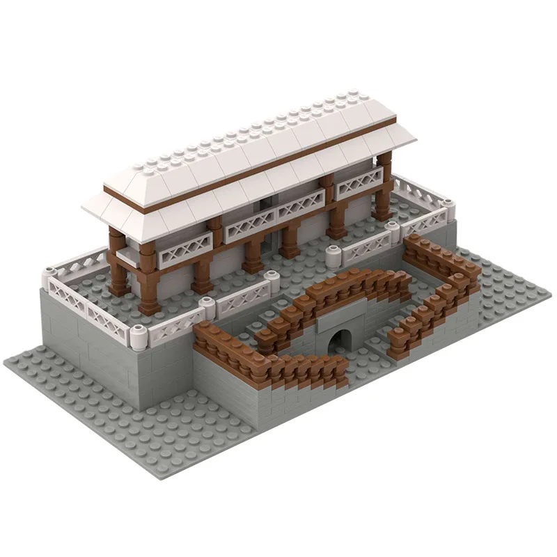 MOC Ancient Chinese Style Bricks Toys Military Gate Town City Wall City Gate Building Blocks Base Fence Compatible With LEGO