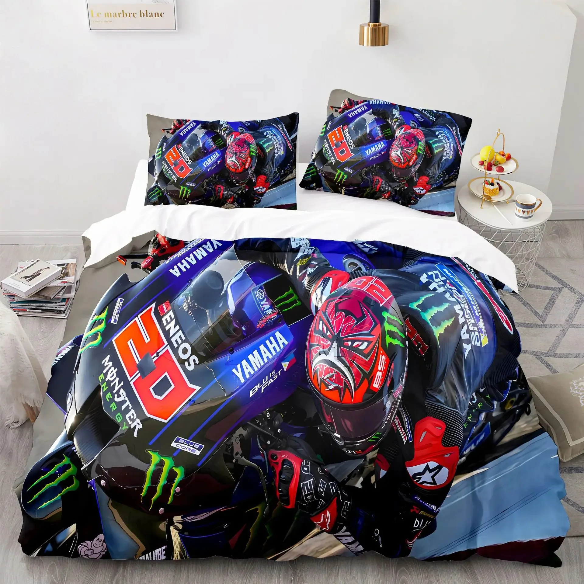 3d Print Marc Marquez 93 Bedding Set Duvet Cover Comforter Bed Set Quilt Cover Pillowcase,King Queen Twin Size Boys Girls Adults