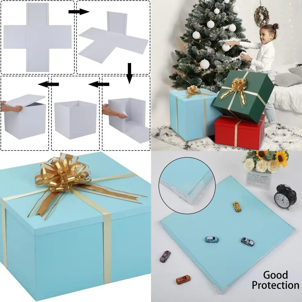 

Очень большие подарочные коробки размером 20x20x10 дюймов с крышками для особых случаев: идеально подходят для дней рождения, праздников и многого другого