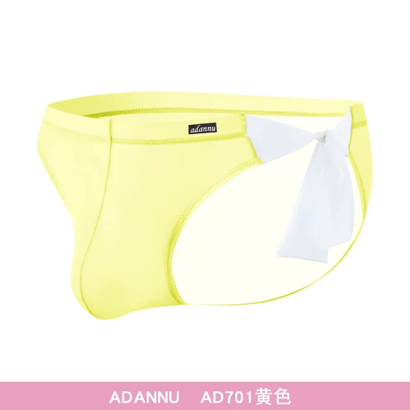 Men's thin transparent bikini with sexy gay underwear straps that can be untied, sexy triangle pants with low waist 3PCS