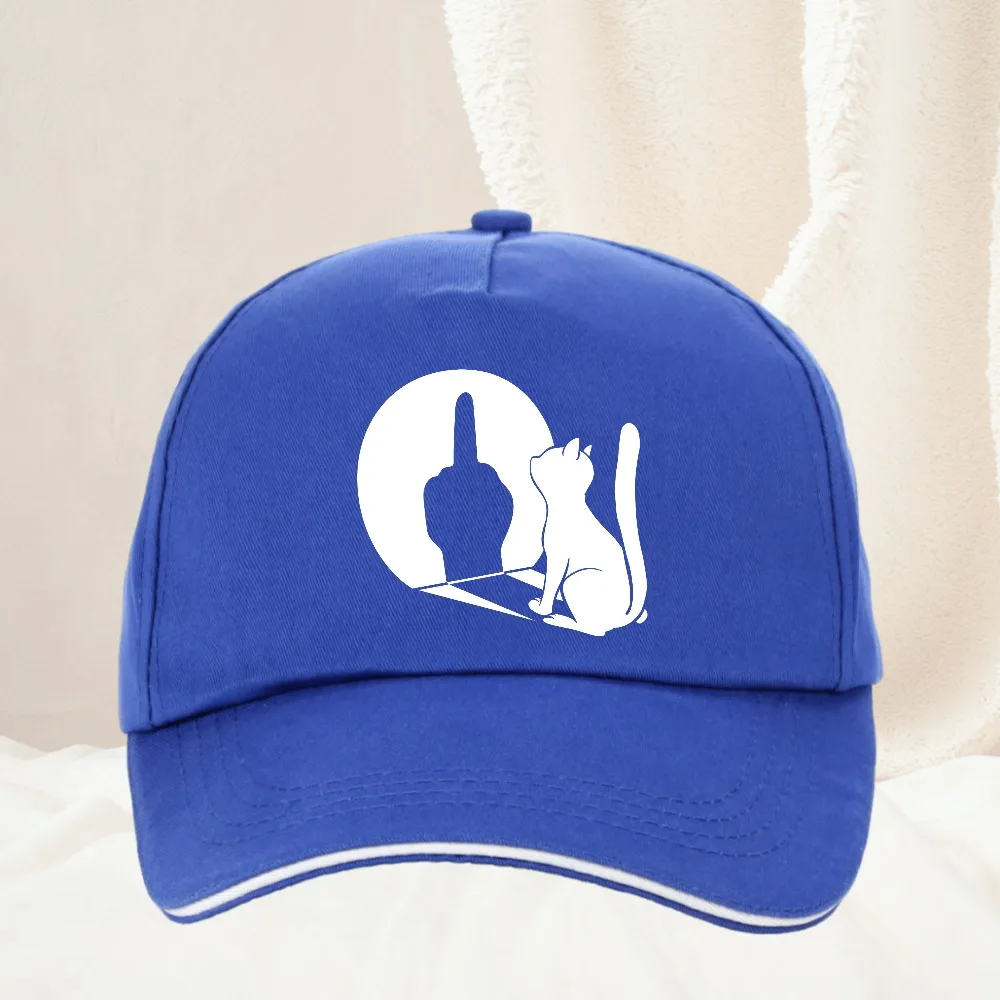 Middle Finger Cat Statement Cat Funny Gift man Dad hat Creative printing Baseball Caps Unisex Outdoor Adjustable Hat