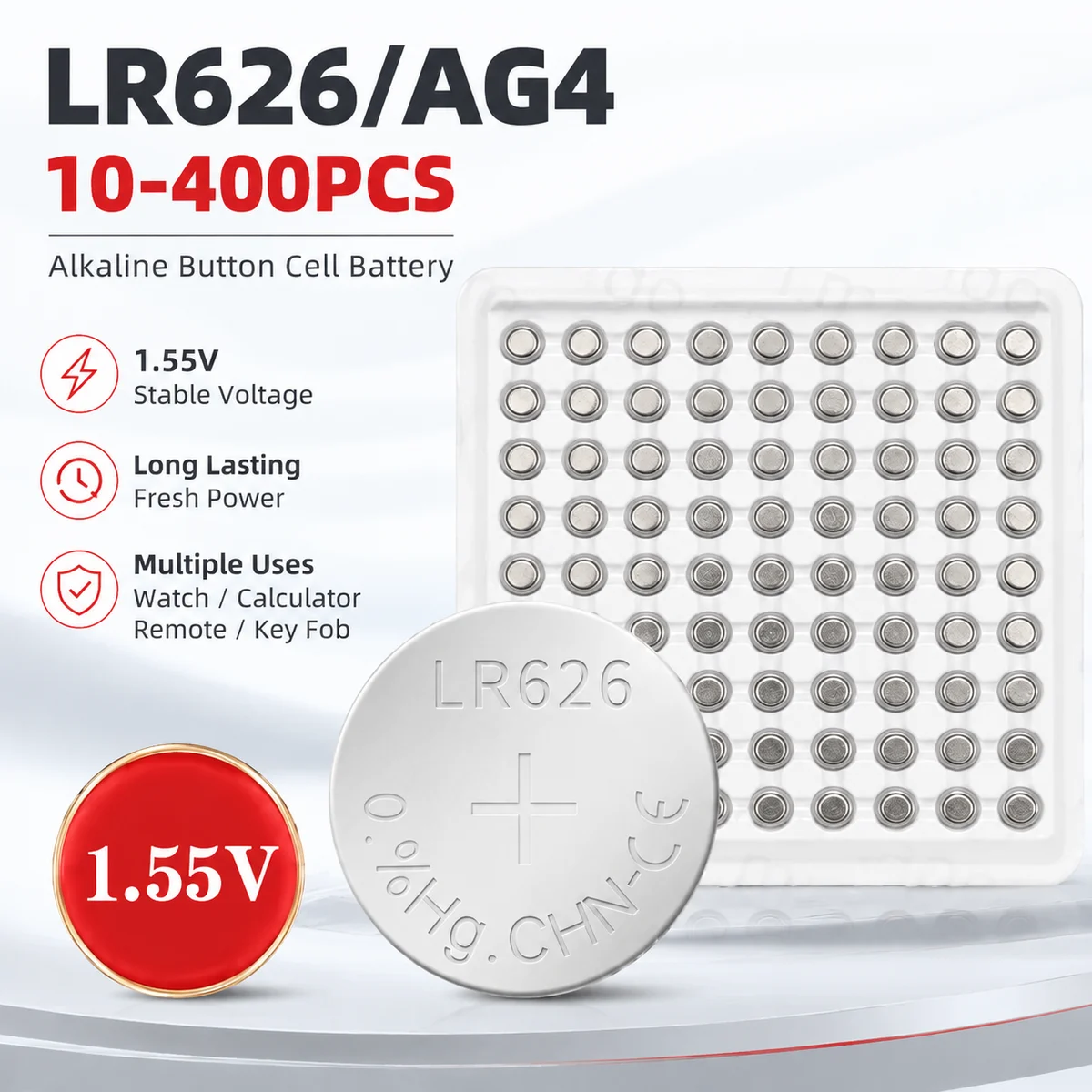 Button Cell Battery SR626SW AG4 LR626 377A V377 1.5V Alkaline Coin Cell for Watch Toy Mini Flashlight Replacement