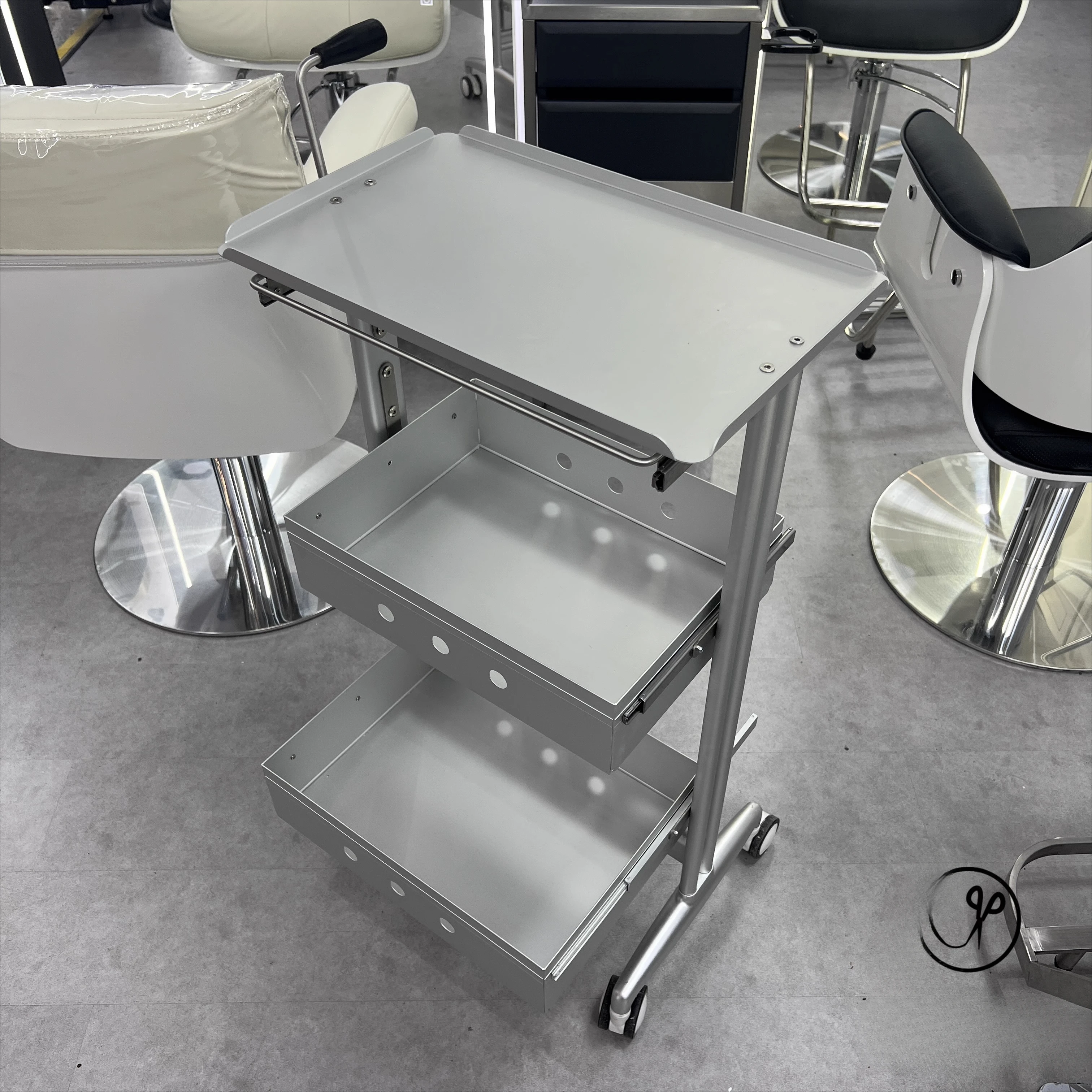 Barber shop hair stylist perm and dye cart rack multi-function