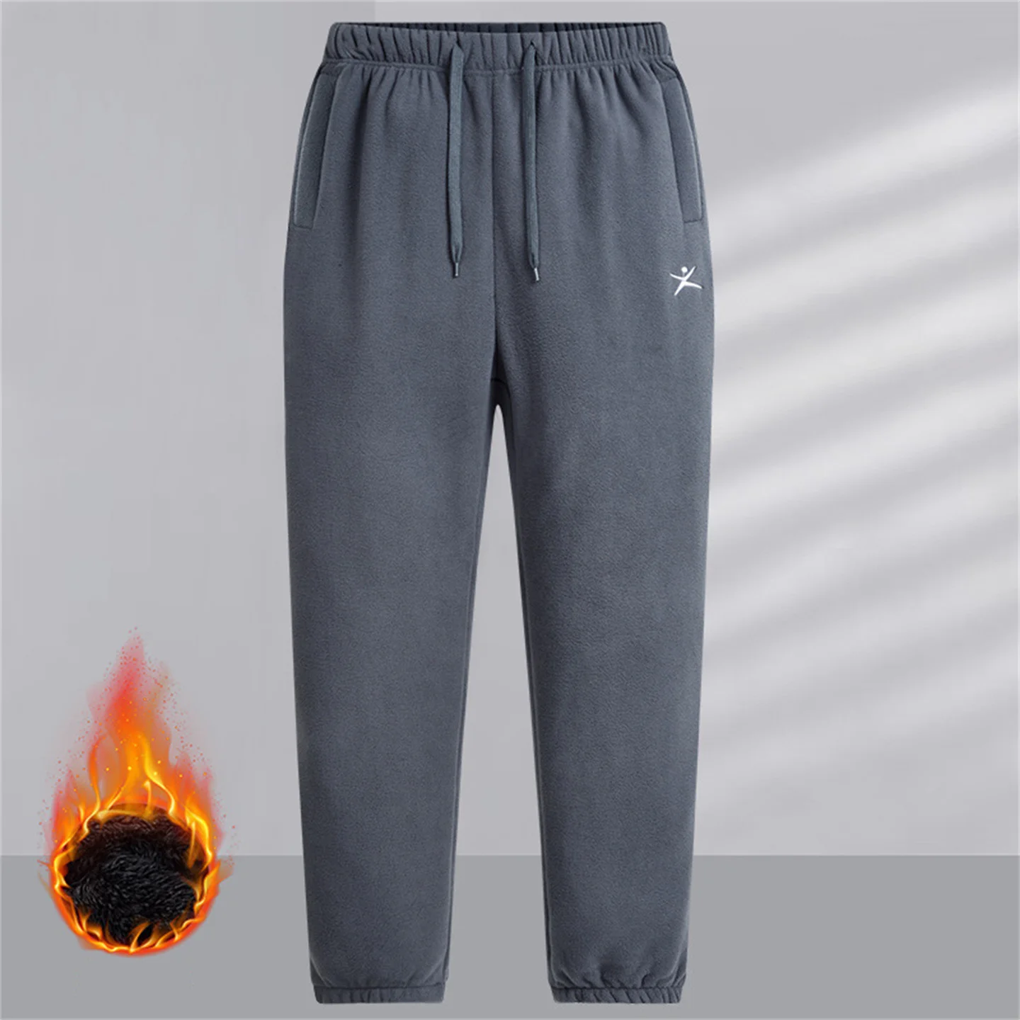 Winter Men Thick Polar Fleece Pants Outdoor Casual Camping Hiking Thermal Coral Velvet Trousers Trekking Mountaineering Pants