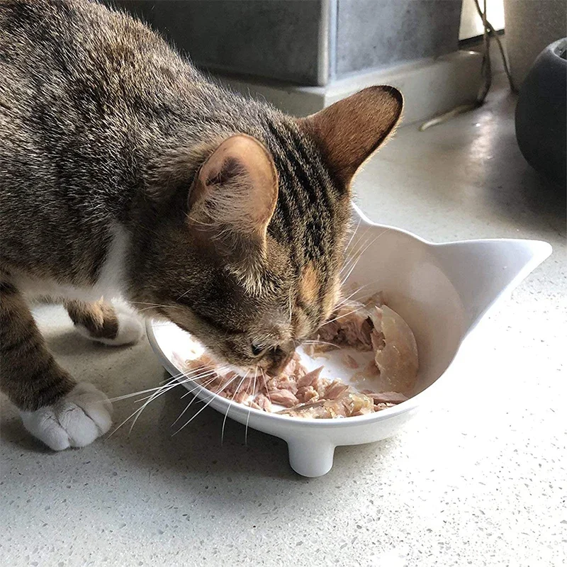 Cuenco de comida para gatos, plato antideslizante para perros, cuenco de comida para mascotas, cuenco de agua poco profundo para gatos, cuenco ancho para alimentar a gatos, alivia la fatiga de la barba, suministros para mascotas