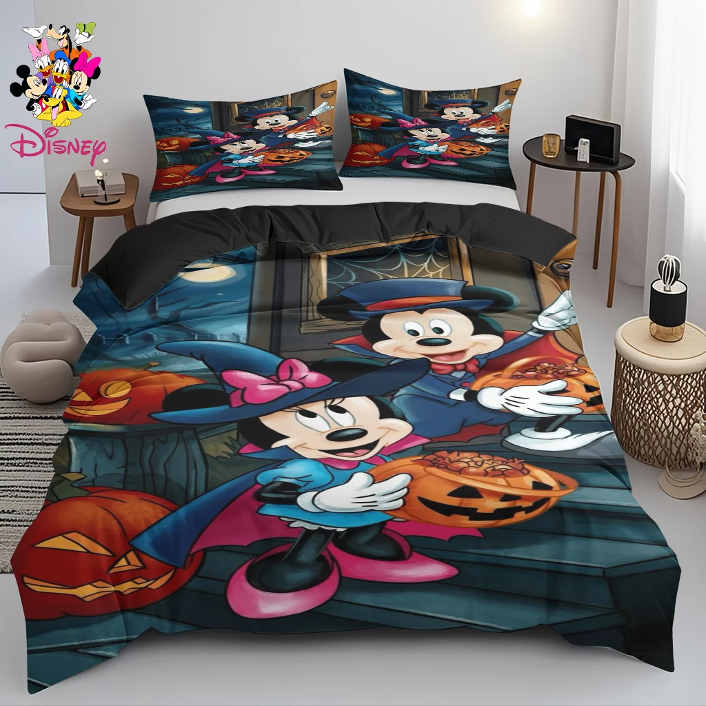 

2/3pcs Disney Mickey Minnie Goofy Duvet Cover Set Without Filler Digital Print Machine-washable King/Queen Size Holiday Gift