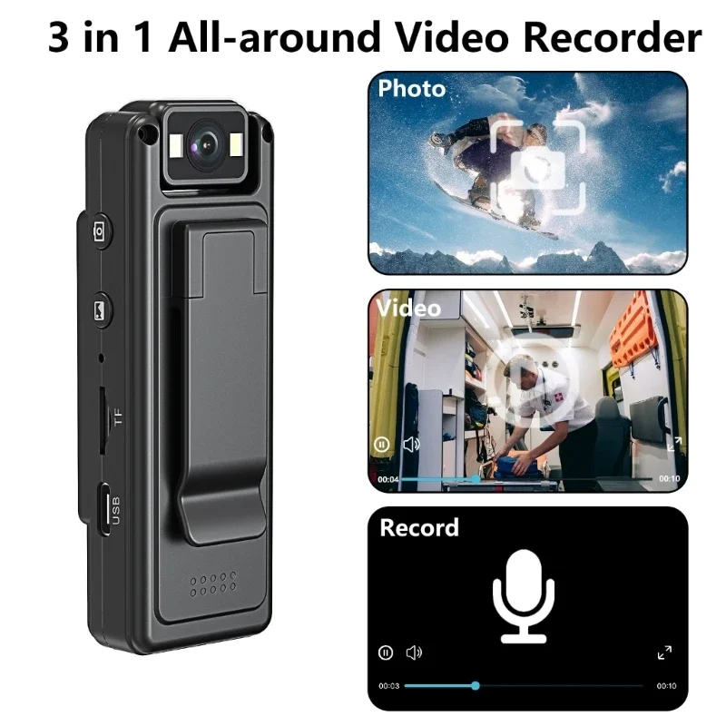 1080P Miniature Camera With Night, Portable Video Recordering For Outdoor Sports