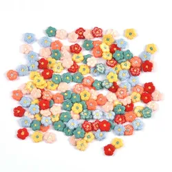 50Pcs 10.5mm mixed color Flower mini Patches DIY Embroidery Appliques Sewing Kids Clothing Accessories Handmade Decor Crafts