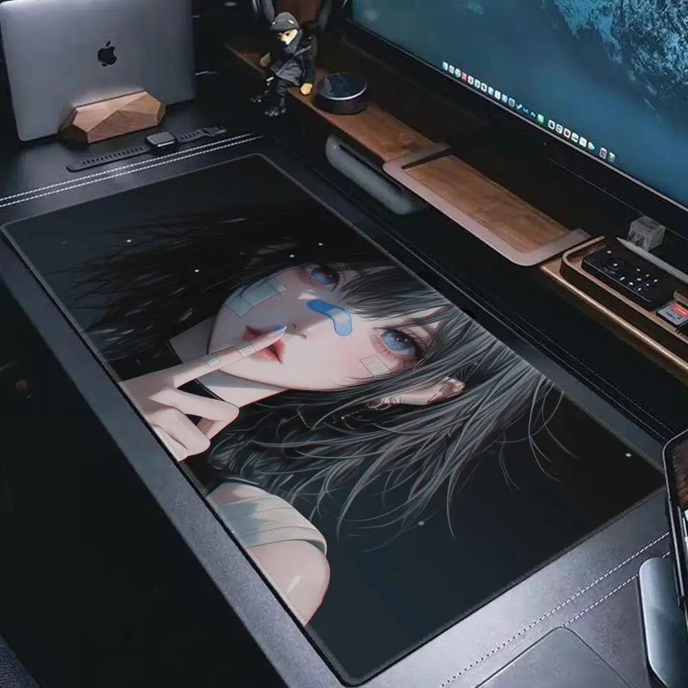 Anime Beauty Girl Mouse Pad Eco-Friendly Rubber Base Anti-Slip Desk Mat For Sustainable Otaku Culture Enthusiasts HYBXAXC