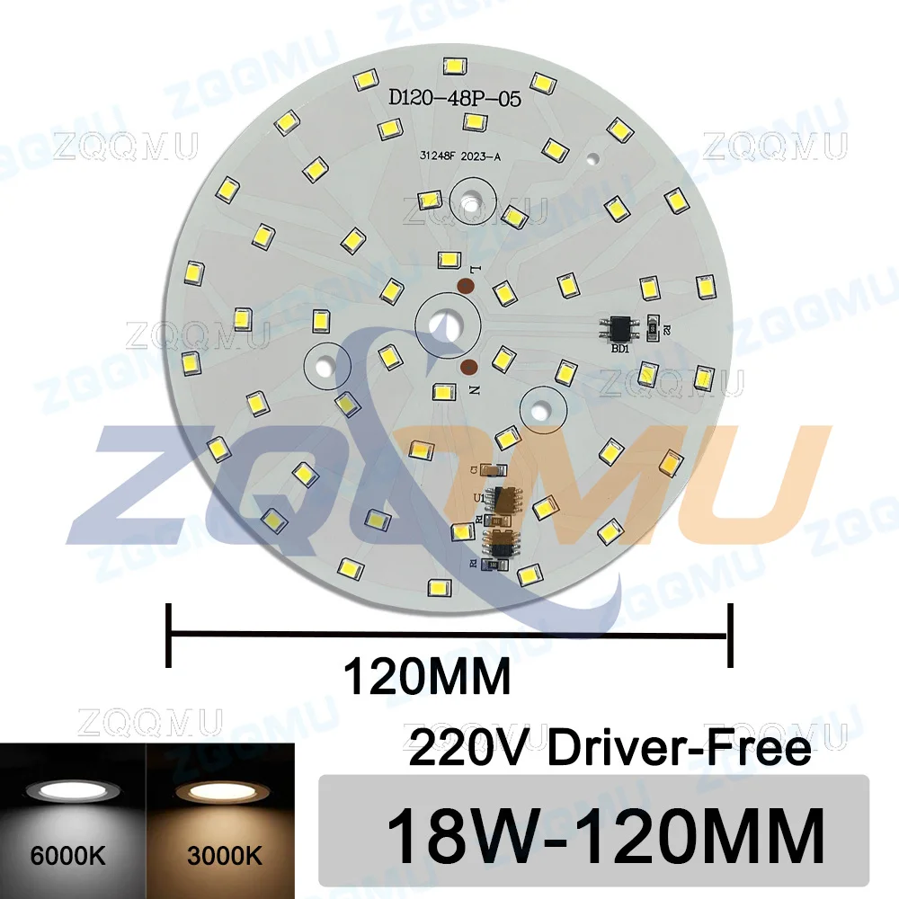 220V Driver-free LED Chip 3W 5W 7W 9W 12W 15W 18W High Voltage Round Panel Board DIY Light Source Module AC Direct Connection