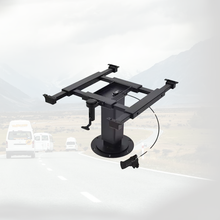 4-Way Swivel & Slide Pneumatic RV Table System - Industrial-Grade Lifting Column with 360° Rotating Base for Luxury Motorhomes