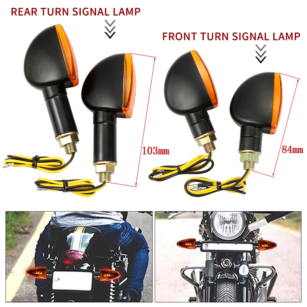 

2 Pcs Universal Motorcycle Turn Signal Indicators Light Amber Flashers Lighting Motorbike Lamp Super Bright Custom Tail Light