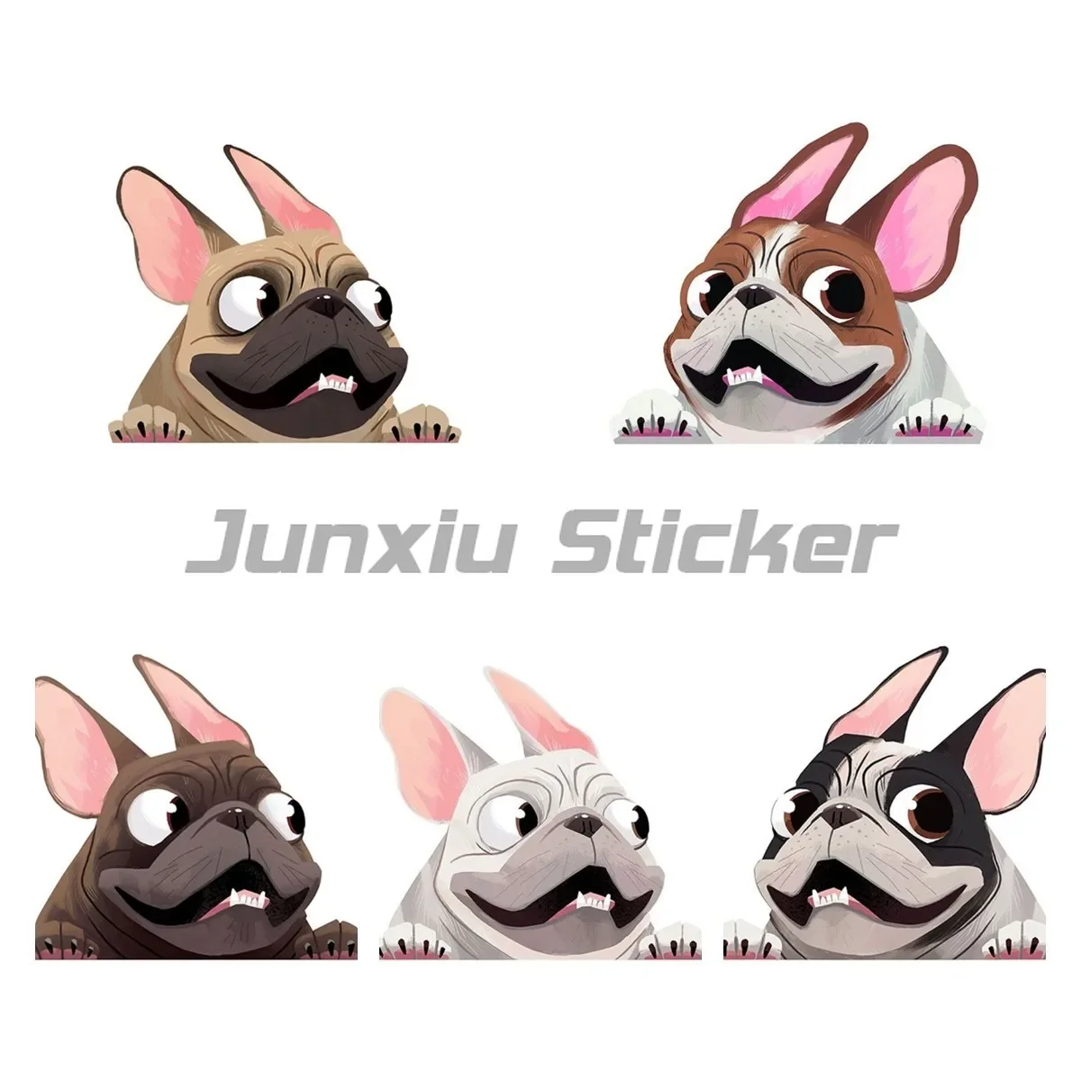 

Fawn French Bulldog Sticker Pet Dog Vinyl Decal Cartoon Car Stickers Waterproof Bumper Accessories