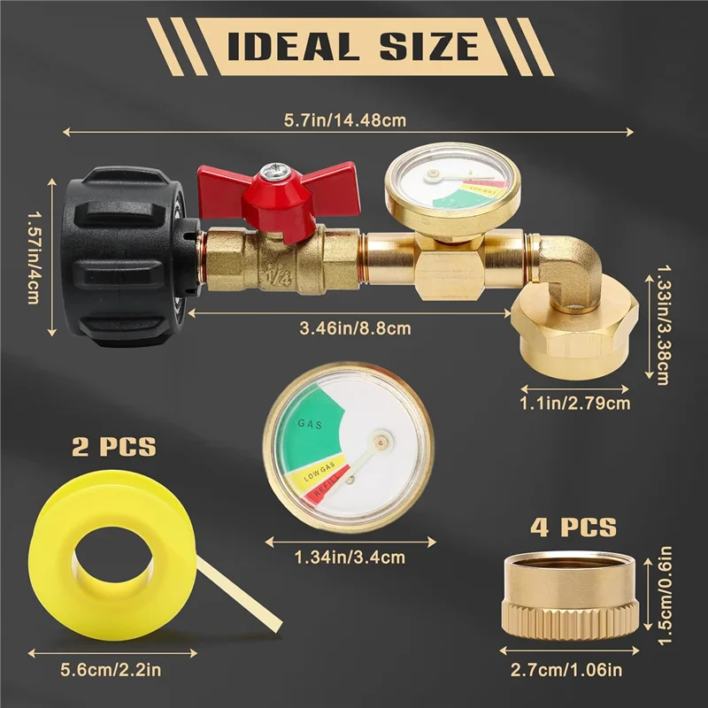 GOOD-7 шт. адаптер давления 90-градусный адаптер давления для заправки пропана с клапаном и наборами манометров для бака с пропаном QCC1