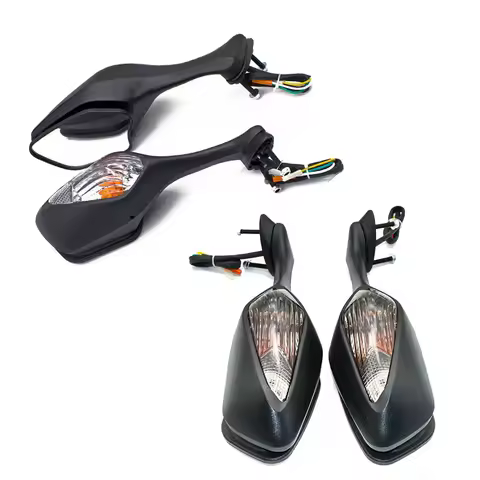 AD Black Motorcycle Rearview Mirror LED Folding Motorcycle Accessories for Honda CBR1000RR 2008-2014 LED Turn Signal Side Mirror