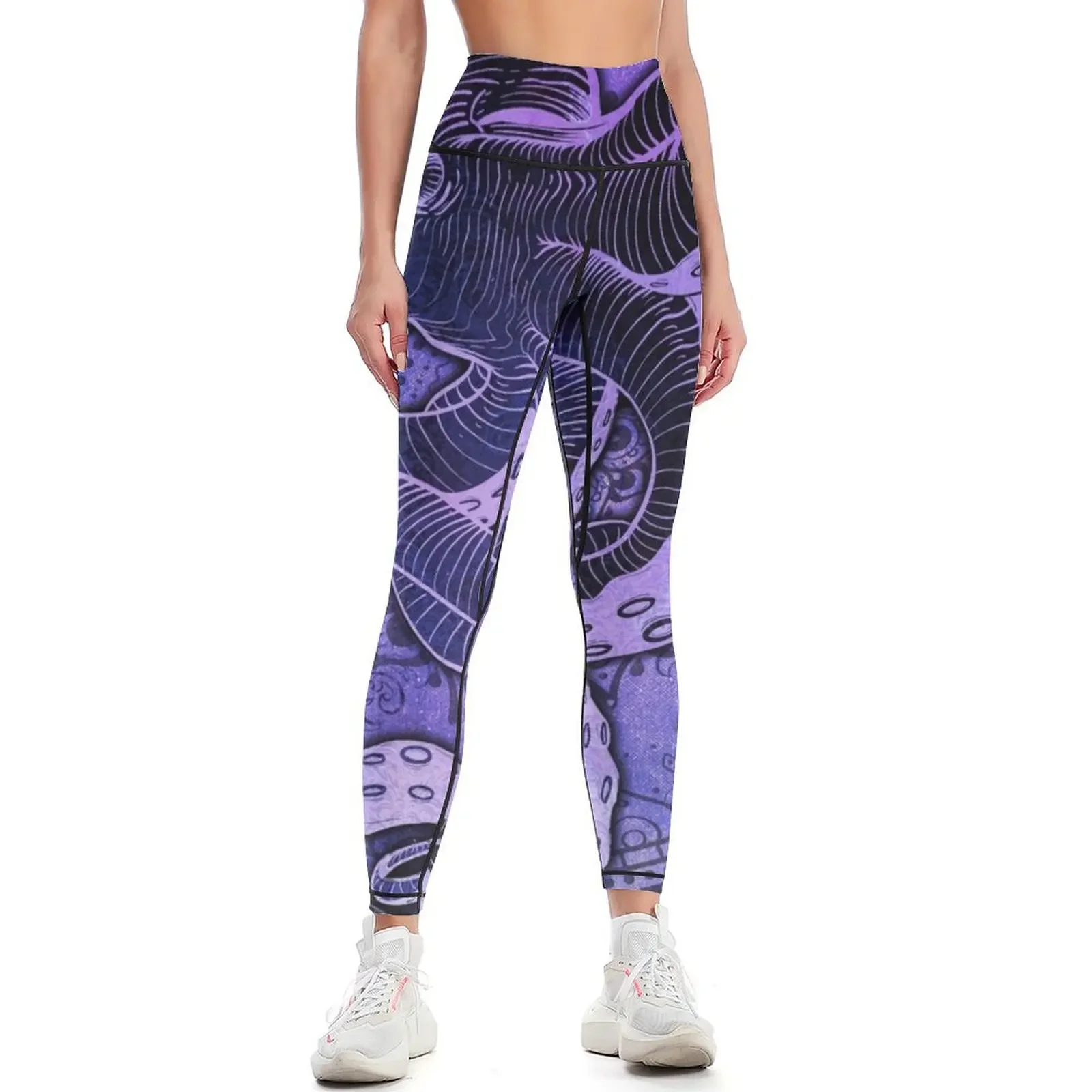 

Octopus on Damask - Purple Edition Leggings for girls gym clothing Fitness clothing Womens Leggings