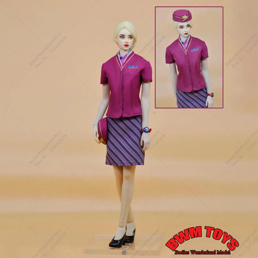 CUKE TOYS MA-024 1/6 Scale Sexy Women's Flight Attendant Uniform Set Clothes Model Fit 12'' TBL S18 Soldier Action Figure Body