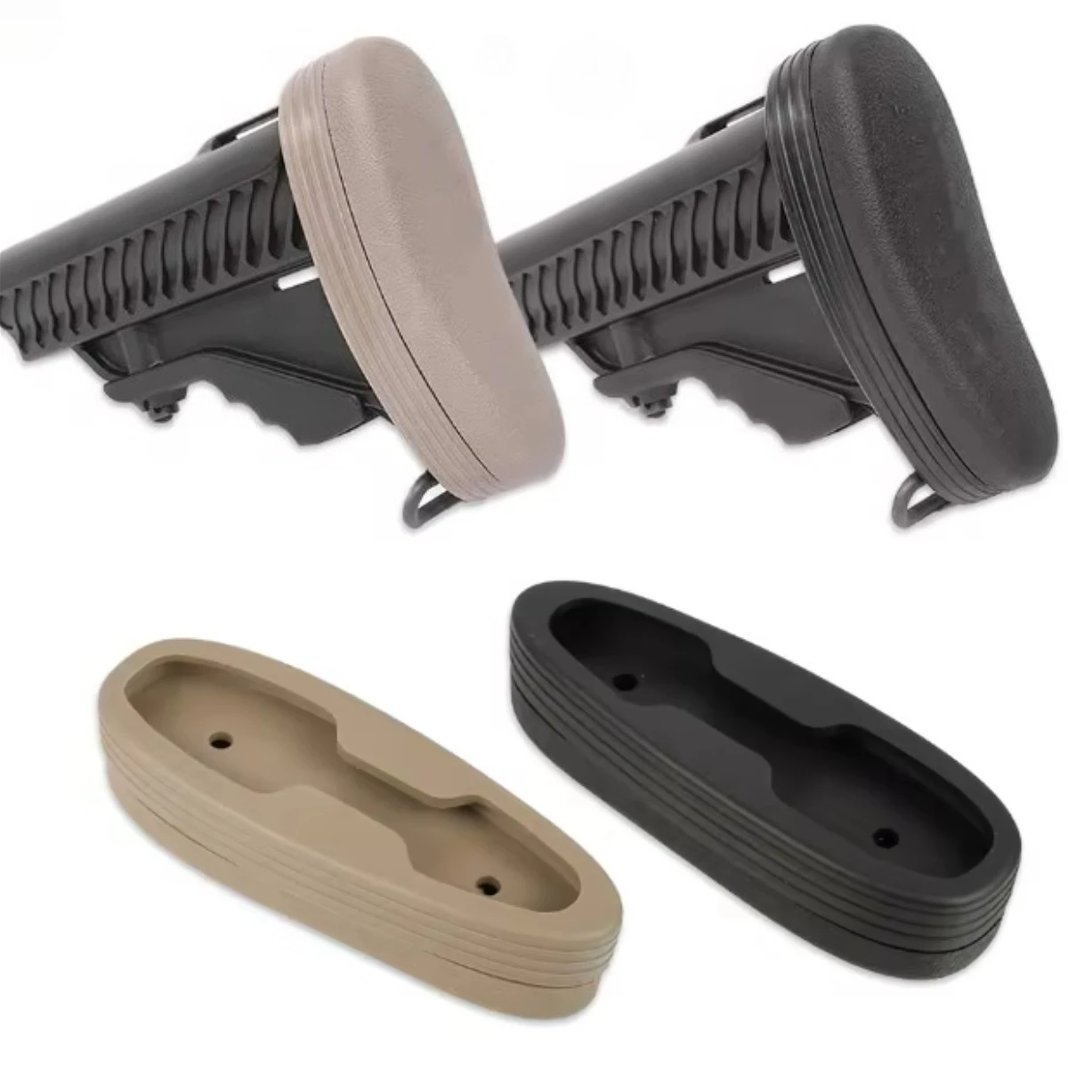 Tactical Adjustable Buttstock AR15 Shockproof Rubber Pad Non-Slip Snap-On Recoil Pad Hunting Accessories