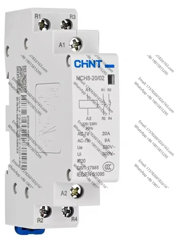CHINT NCH8 20A 25A 40A 63A Din السكك الحديدية المنزلية التيار المتناوب قواطع 220 فولت 230 فولت 380 فولت 400 فولت 1NO1NC 2NO 2NC 4NO 1 واحدة 3 ثلاث مراحل