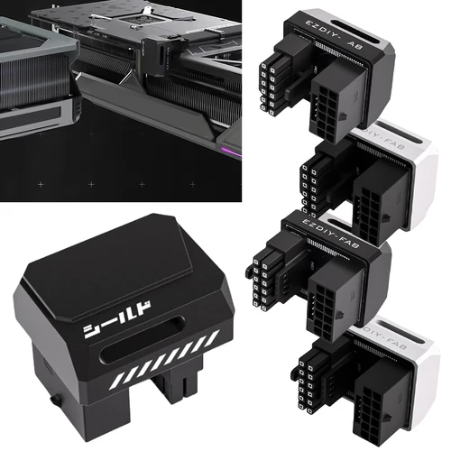 Adaptador en ángulo de 180 grados 12VHPWR, conector de alimentación GPU de 600W y 16 pines, adaptador Pcie 5,0 para RTX de 12 + 4 pines 3090Ti 4070Ti 4080 4090