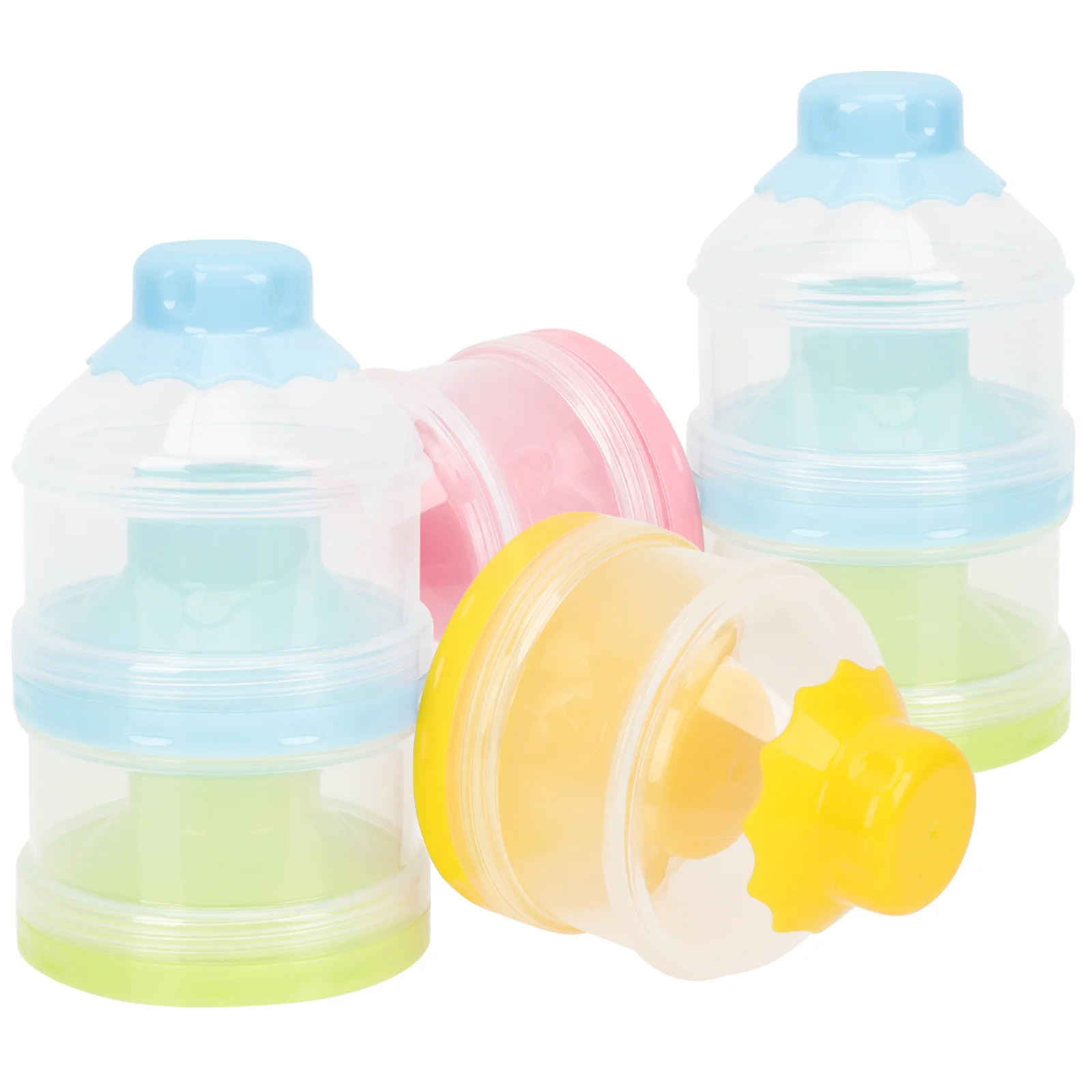 

2 pcs Baby Milk Powder Dispenser 3-Layer Formula Container Travel Portable Powder Case Leakproof Design Stackable Storage For