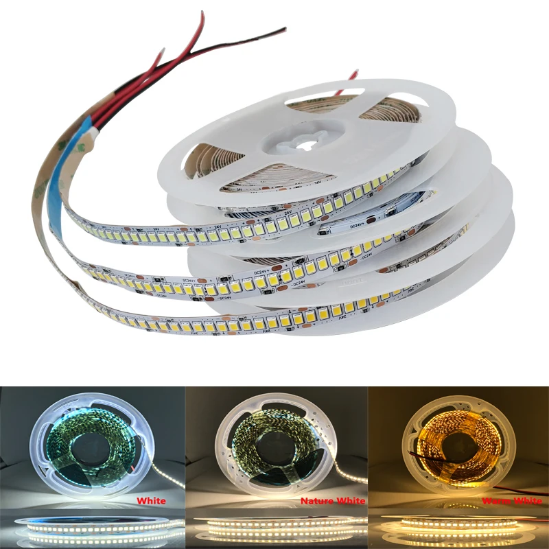 tiras de luces led 5V 12V 24V 2835 5m lámpara cinta LED blanca diodo leds habitación tira de luz luces led para cuarto quarto habitacion cocina decoración de habitación iluminación led tv ambilight