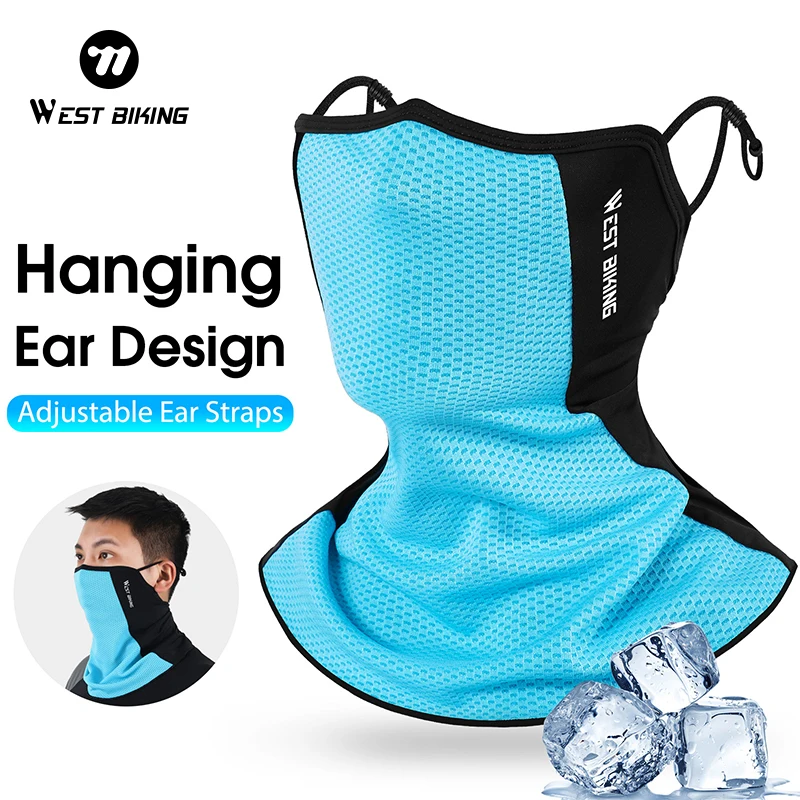 

WEST BIKING Ice Silk Cycling Face Mask UV400 Sun Protection Quick-Drying Hanging Ear Breathable Neck Cover for Fishing & Riding
