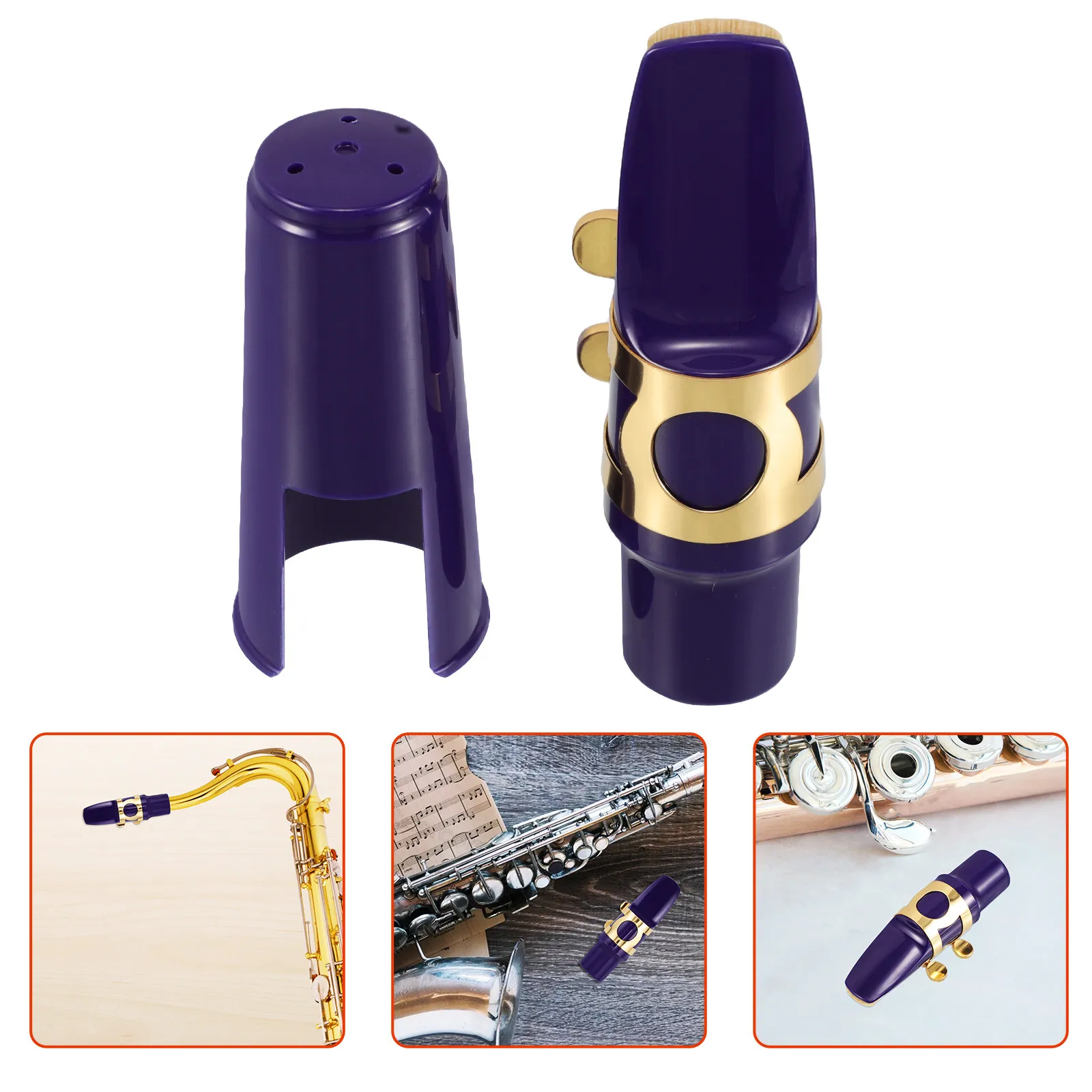 

1Set Alto Saxophone Mouthpiece Kit Ergonomic Design Reed Ligature Protective Cap Saxophone Accessories Sax Mouthpiece Cap