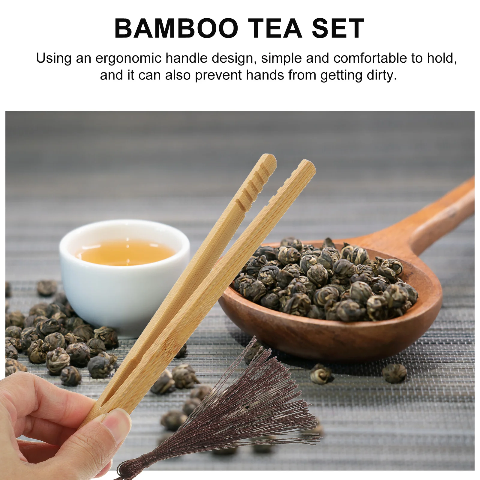 

4Pcs Bamboo Tea Clip Anti-Scald Kung Fu Tea Ceremony Accessories Ergonomic Handle Design Vintage Appearance Cup Clip for Kitchen