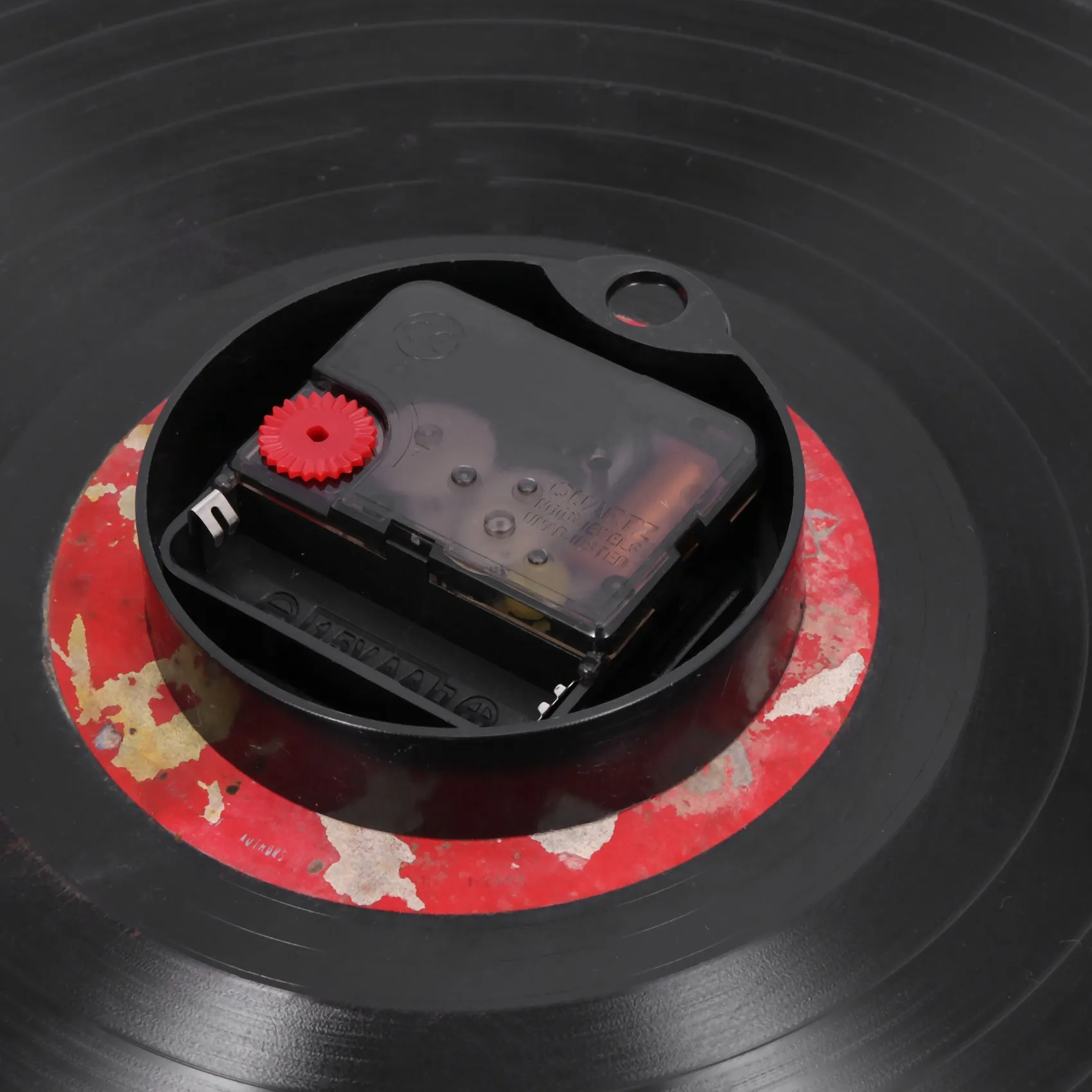 X11AA Quartz Round Retro Wall Clock Art Design Kitchen Living Room Home Decoration Vinyl Record Clock Blue + Black Plastic