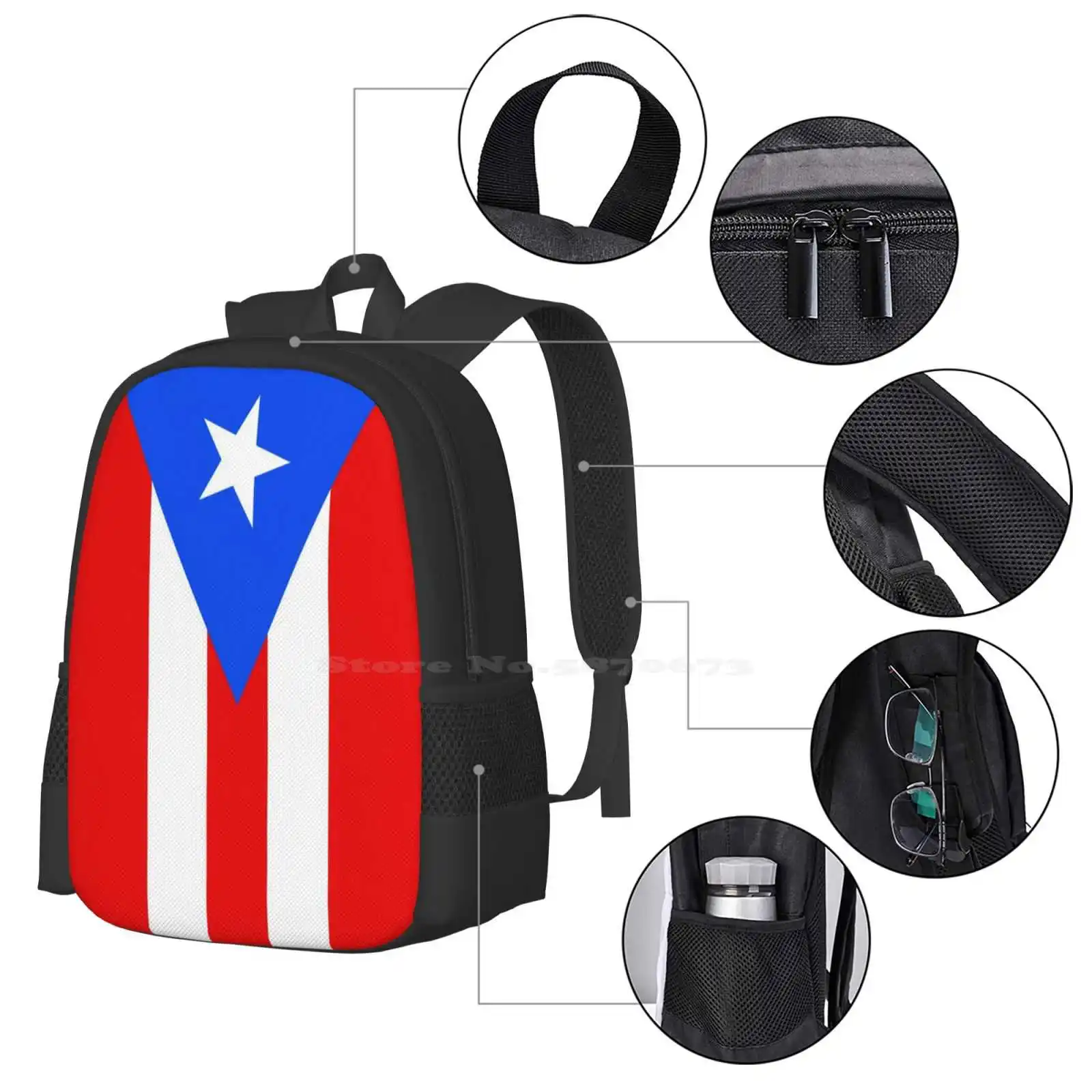بورتوريكو العلم لحاف المفرش الحقائب المدرسية السفر حقيبة الكمبيوتر المحمول بورتوريكو Puertorican Puertorrique ؟ علم أوس نيويوريكان #4