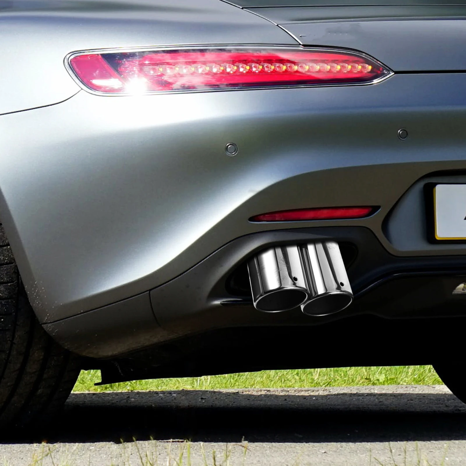 

Stainless Steel Tip Universal Muffler Car Accessories Sporty Durable Double Outlets Motorcycle Exhaust Pipe Cover Tail Tip Car