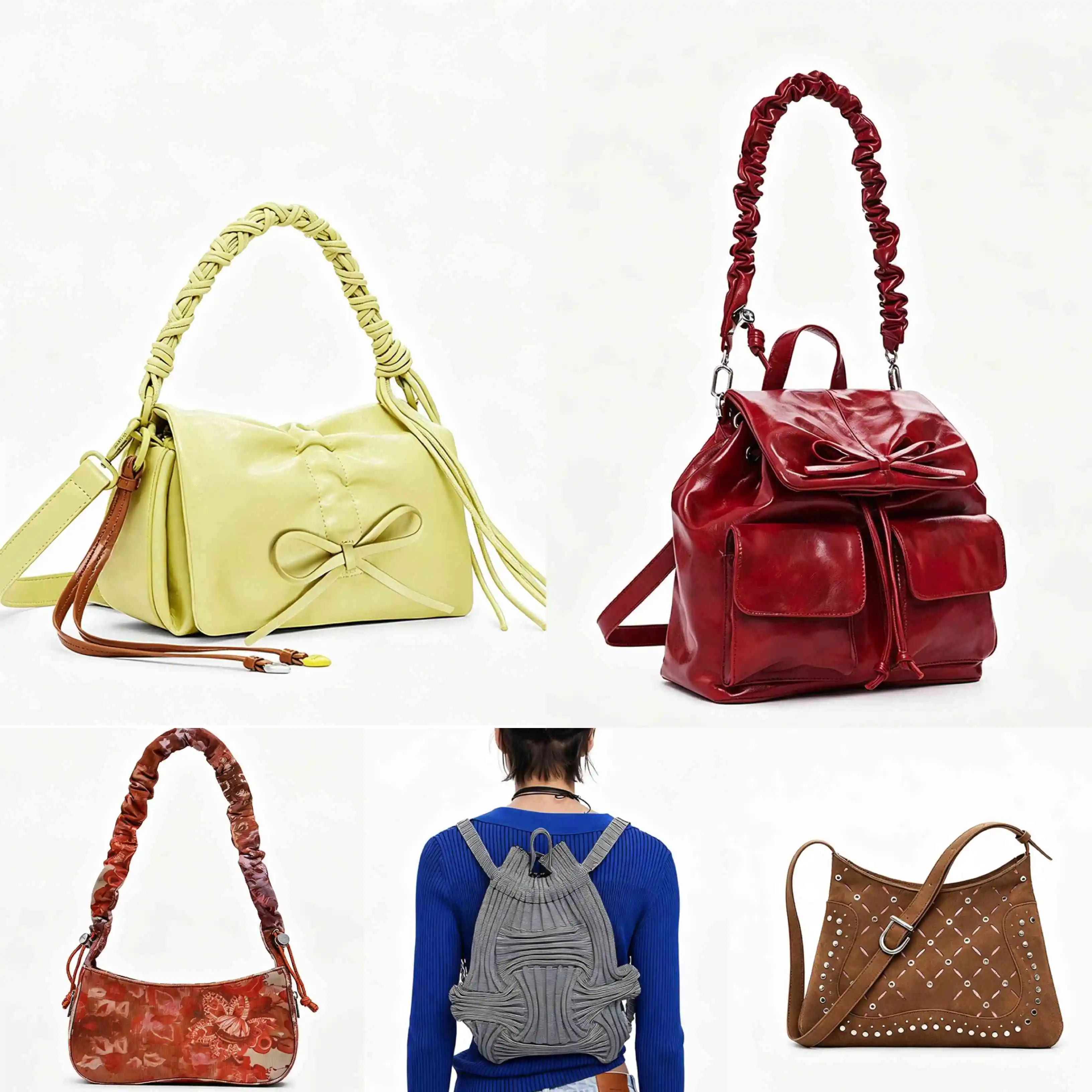 2026 New Spain Original Single Women's Shoulder Bag Embroidered Printed Woven Crossbody Bag Large Capacity