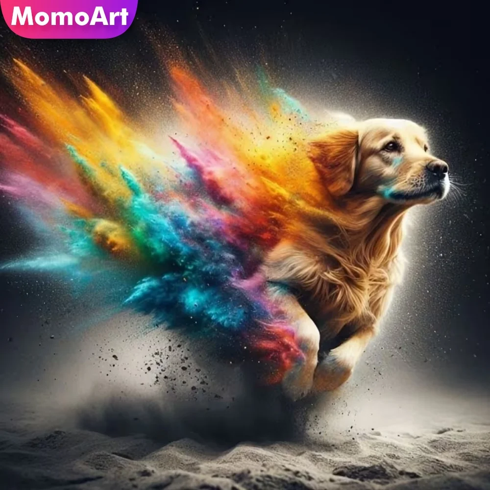 

Momoart Full Square Round Diamond Painting Dog Animal DIY Diamond Mosaic New Arrival Acrylic Craft Supplies Unique Gift